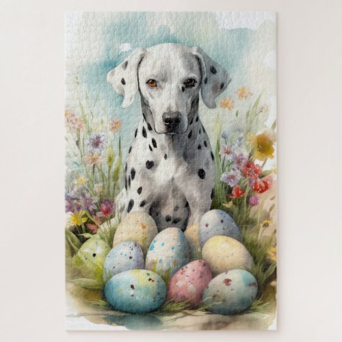 Dalmatian with Easter Eggs Jigsaw Puzzle