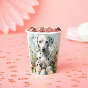 Dalmatian with Easter Eggs Paper Cups