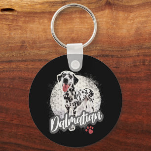 Dalmatian With Paw Vintage Dog Lovers Design Keychain