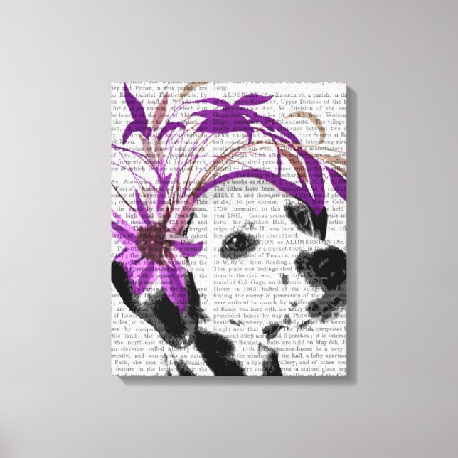 Dalmatian With Purple Fascinator Canvas Print (Front)