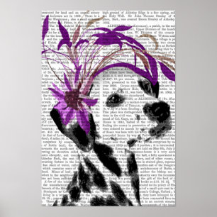 Dalmatian With Purple Fascinator Poster