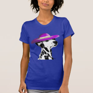 Dalmatian With Purple Wide Brimmed Hat T-Shirt