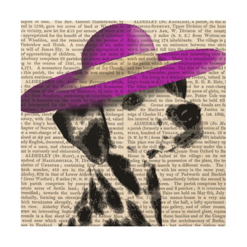 Dalmatian With Purple Wide Brimmed Hat Wood Wall Art