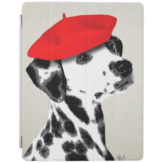 Dalmatian With Red Beret iPad Air Cover (Front)