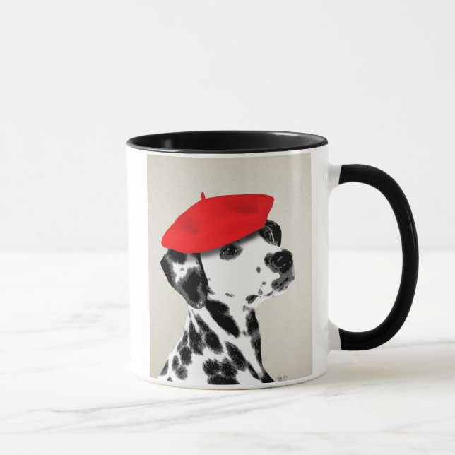 Dalmatian With Red Beret Mug (Right)
