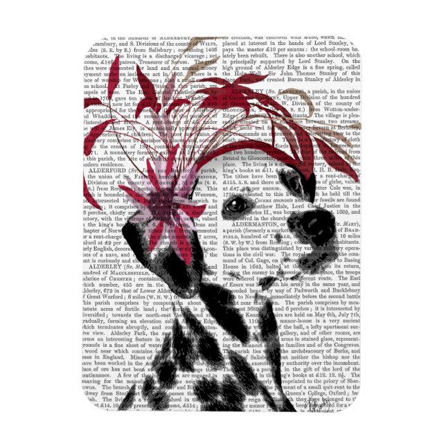 Dalmatian With Red Fascinator Magnet (Vertical)