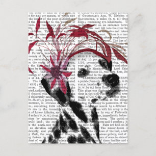 Dalmatian With Red Fascinator Postcard