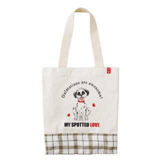 Dalmatians are awesome zazzle HEART tote bag