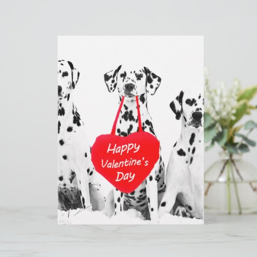 Dalmatians Dog Heart Happy Valentine's Day (Standing Front)