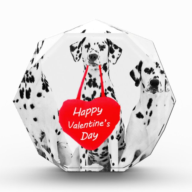 Dalmatians Dog Heart Happy Valentine's Day Acrylic Award (Front)