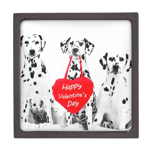 Dalmatians Dog Heart Happy Valentines Day Jewelry Box