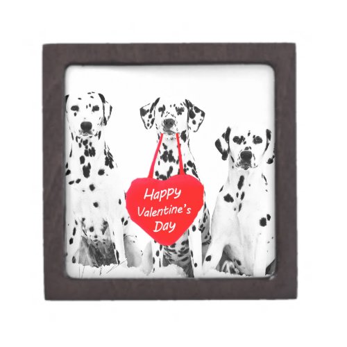 Dalmatians Dog Heart Happy Valentines Day Keepsake Box