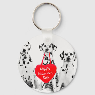 Dalmatians Dog Heart Happy Valentine's Day Keychain