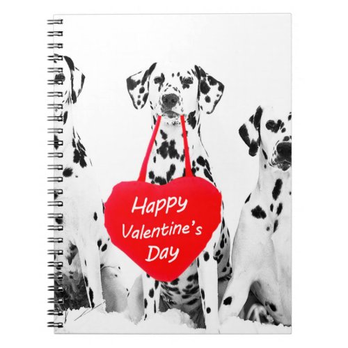 Dalmatians Dog Heart Happy Valentines Day Notebook