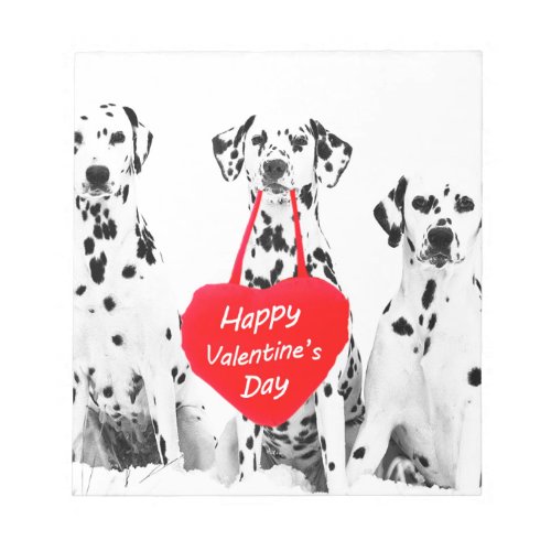 Dalmatians Dog Heart Happy Valentines Day Notepad