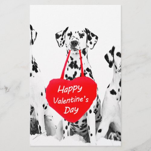 Dalmatians Dog Heart Happy Valentines Day Stationery