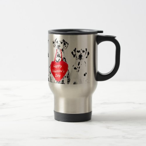 Dalmatians Dog Heart Happy Valentines Day Travel Mug