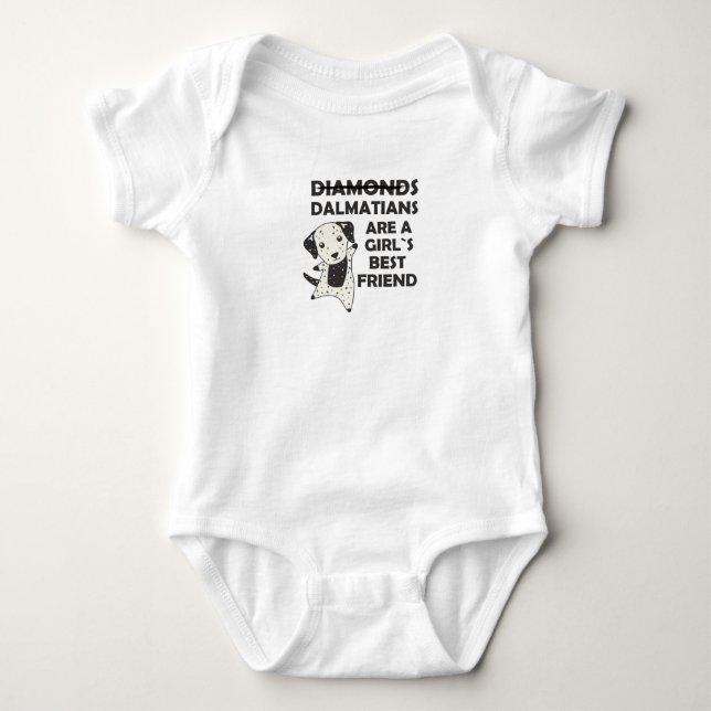 Dalmatians Girls Best Friend Dalmatian Diamonds Baby Bodysuit (Front)