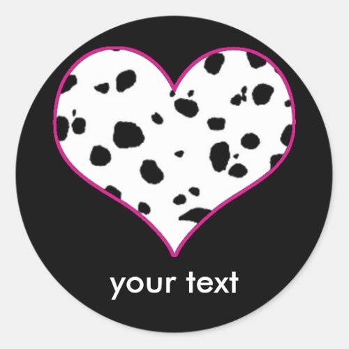 Dalmatians heart classic round sticker