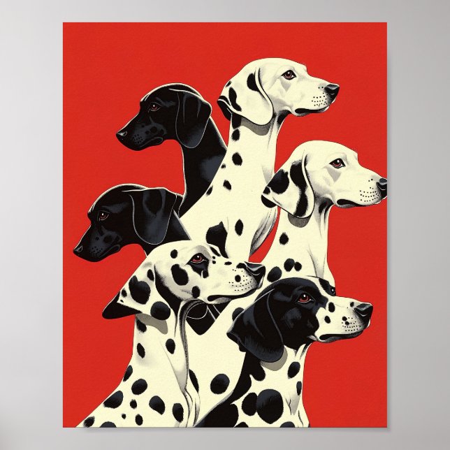 Dalmatians in Formation Print | Bold Dog Art (Front)