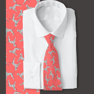 Dalmatians multidirectional Coral Neck Tie