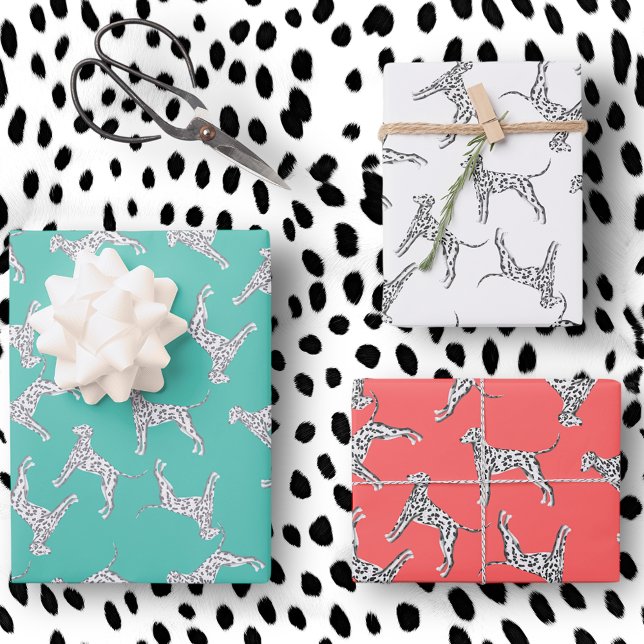 Dalmatians multidirectional  wrapping paper sheets (Dalmatian dog gift wrap
)