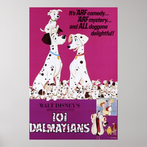 Dalmatians Pink Poster