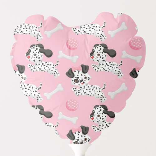 Dalmatians Puppies Black Spots Pink Toy Ball White Balloon