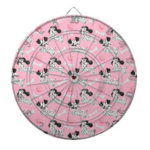 Dalmatians Puppies Black Spots Pink Toy Ball White Dart Board