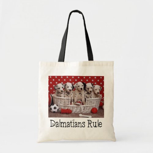 Dalmatians Puppy Dog Love _ Black  White Spots Tote Bag