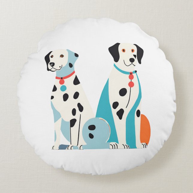 dalmatians round pillow (Front)