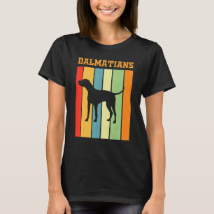 Dalmatians Shadow Silhouette In Retro Colors T-Shirt