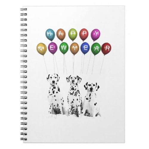 Dalmatians Wishing Happy New Year 2016 Notebook