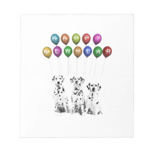 Dalmatians Wishing Happy New Year 2016 Notepad