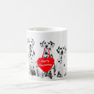 Dalmatians Wishing Merry Christmas mug
