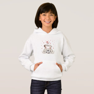 Dalmatians with soccer ball for Valentine's Day Hoodie