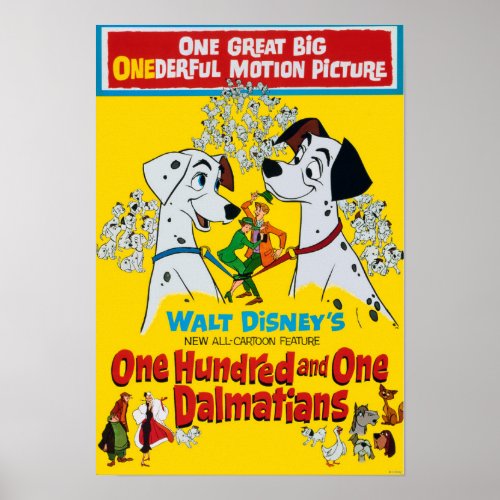 Dalmatians Yellow Poster