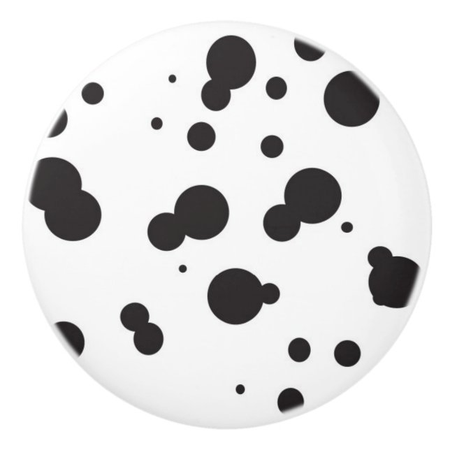 Dalmatine Dots Pattern Ceramic Knob (Front)