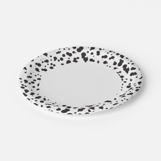 Dalmatine Dots Pattern Paper Plates (Angled)