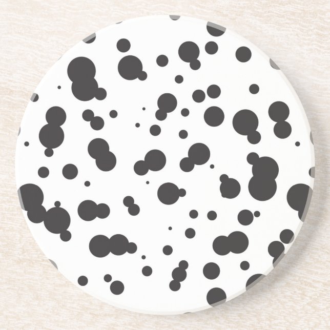 Dalmatine Dots Pattern Sandstone Coaster (Front)