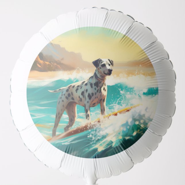 Dalmation Beach Surfing Painting  Balloon (Front)