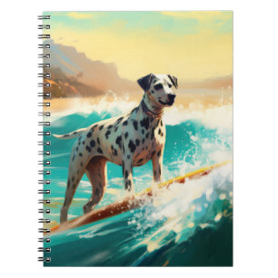 Dalmation Beach Surfing Painting Notebook