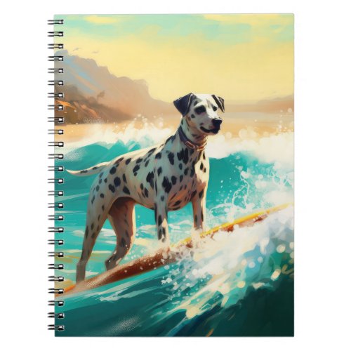 Dalmation Beach Surfing Painting  Notebook