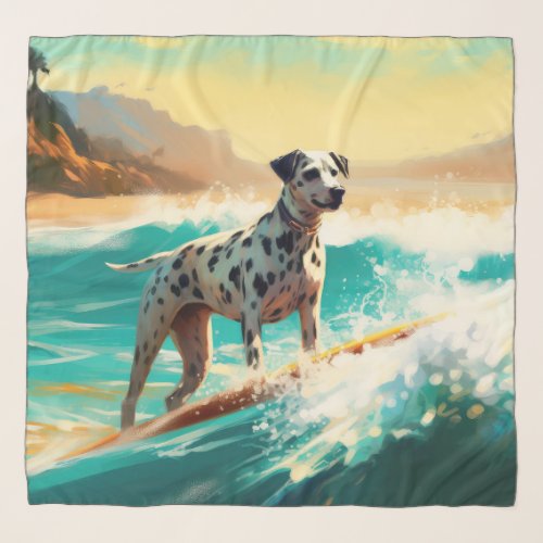 Dalmation Beach Surfing Painting  Scarf