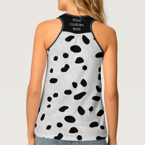 Dalmation black spot fur print _ cow patches tank top