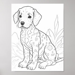 Dalmation Dog Adult Coloring Poster