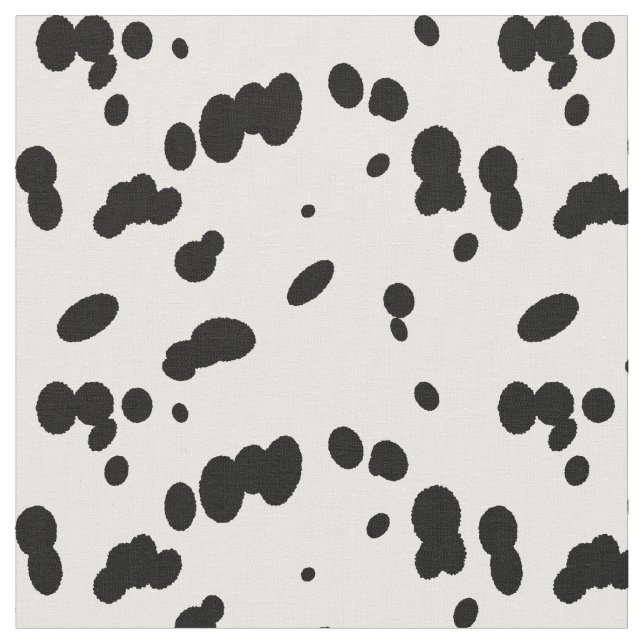 Dalmation Dog Black and White Spot Pattern Fabric (Close Up)