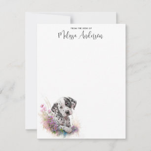 Dalmation Dog Cute Puppy Watercolor Personalized  Note Card
