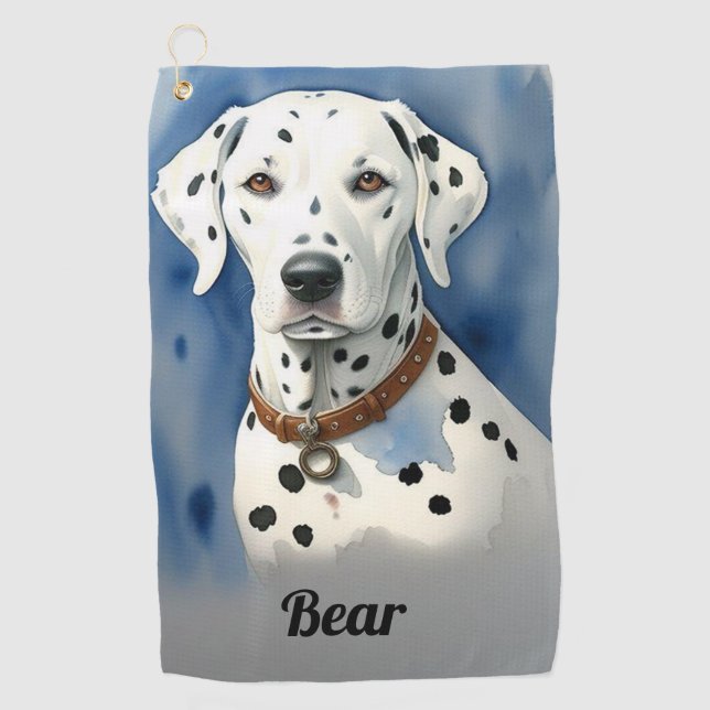 Dalmation Dog Golf Towel (Front)
