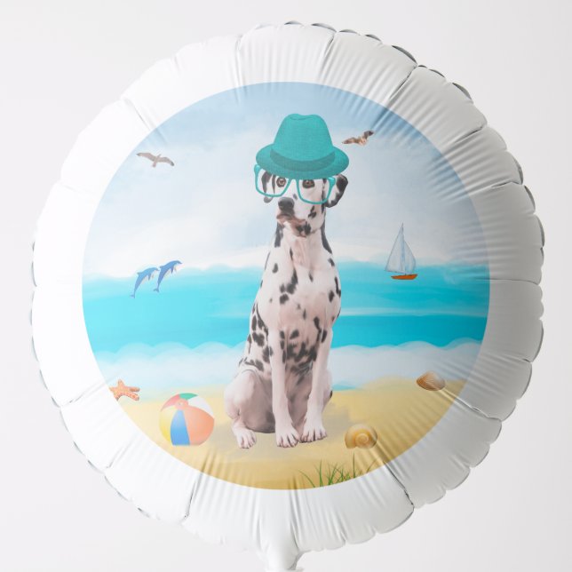 Dalmation Dog on Beach Balloon (Front)